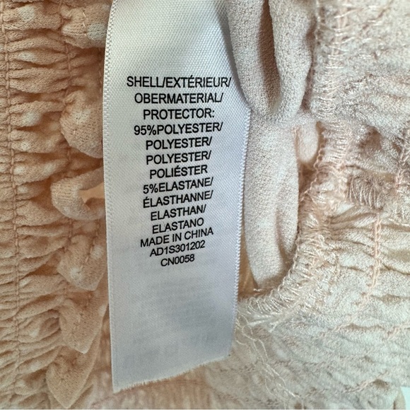 Adrianna Papell Peach Dot Flutter Sleeve Top With‎ Banded Bottom Size S - Picture 4 of 10